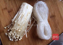 金针菇粉丝拌菠菜的做法图解2