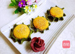 糯米红豆沙葵花饼的做法图解13