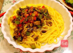 彩椒酱茄子卤面的做法图解11