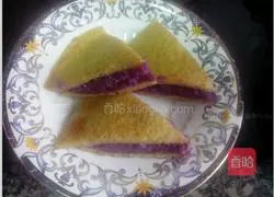 Illustration of how to make multigrain purple sweet potato sandwich cake 9