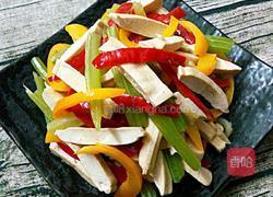 西芹彩椒炒豆腐干的做法图解6