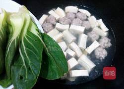 豆腐油菜肉丸汤的做法图解6