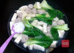 豆腐油菜肉丸汤的做法图解7