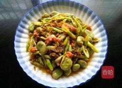 肉末雪菜野笋炒蚕豆的做法图解7