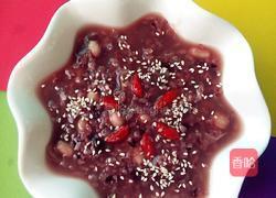 红豆花生黑米粥的做法图解4