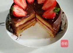 巧克力淋酱草莓蛋糕的做法图解12