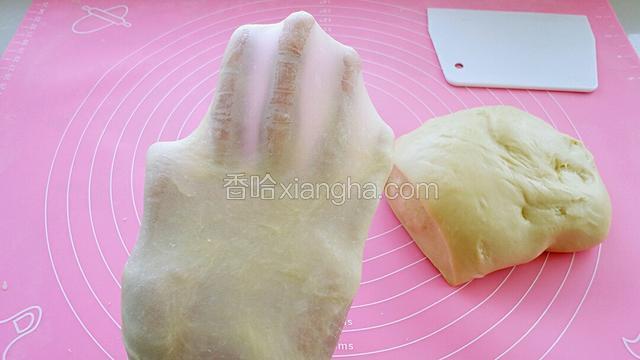 大概20分钟左右揉至扩展出膜状态。