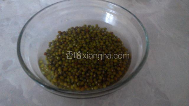 绿豆淘洗干净，提前一晚上泡上