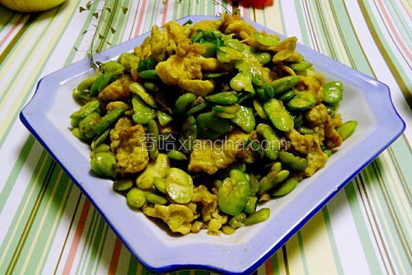 蚕豆米炒鸡蛋