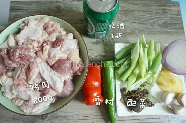 材料准备好 鸭肉切块