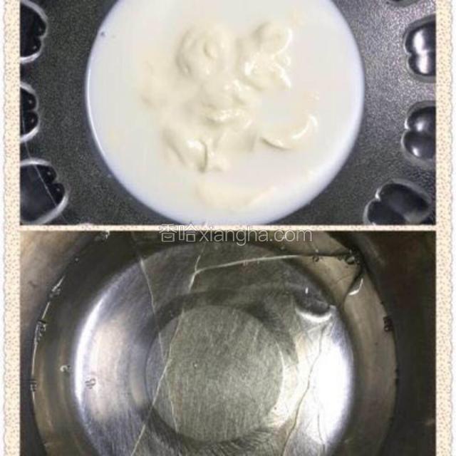 淡奶油与牛奶混合。吉利丁片泡软。