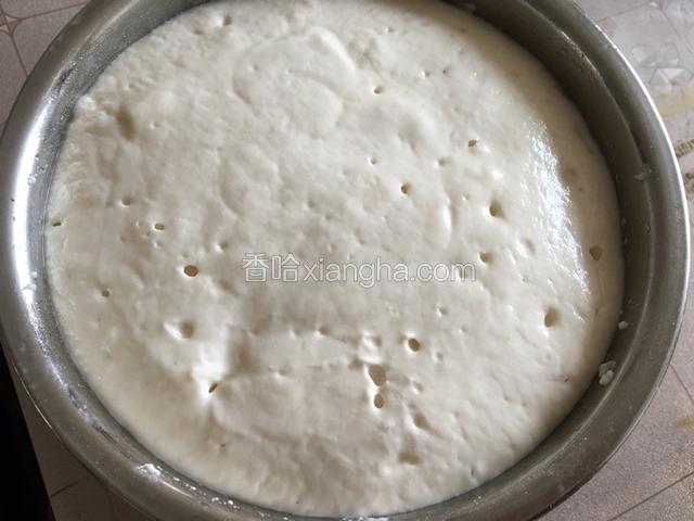 盖上保鲜膜，放在温暖的地方发酵至二倍大；