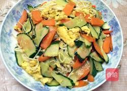 金针菇黄瓜炒鸡蛋的做法图解10