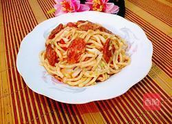 香肠炒面条的做法图解8