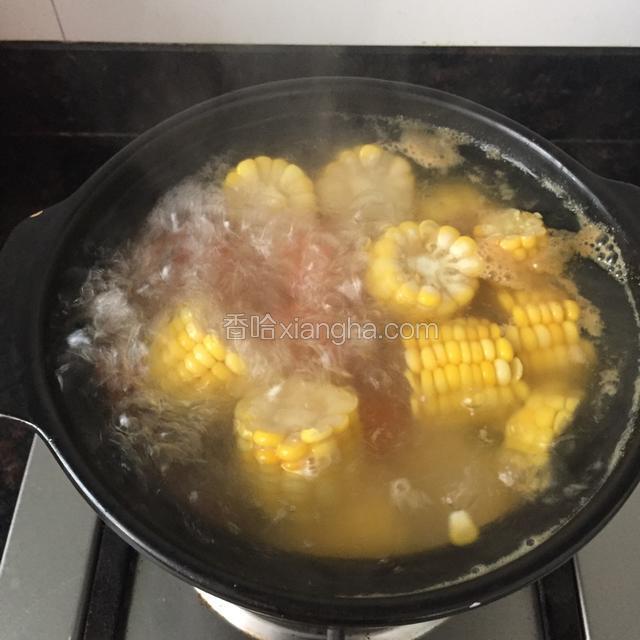 沸腾后 撇去血沫 转小火慢煲35分钟