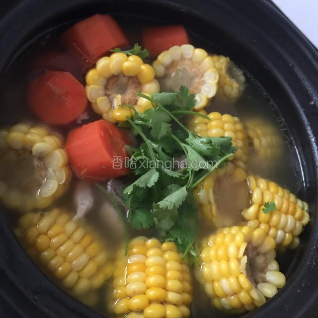 35分钟后加盐和味精 和香菜