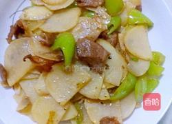 青椒土豆炒肉片的做法图解4