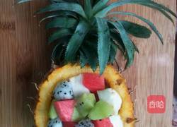 菠萝船水果沙拉的做法图解4