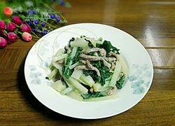 小白菜炒肉丝