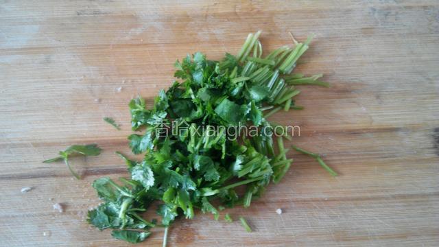 香菜洗净，切小段