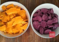 南瓜紫薯千层发糕的做法图解2