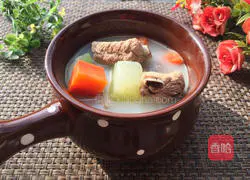 Illustration of how to stew pork ribs with winter melon in milk soup 10