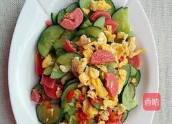 黄瓜火腿炒鸡蛋的做法图解7