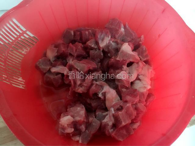 牛腩肉锤拍松，清洗干净，去除血水。