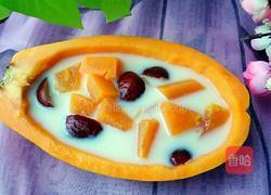 木瓜红枣炖鲜奶的做法图解6