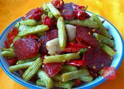 腊肠干煸四季豆的做法图解10