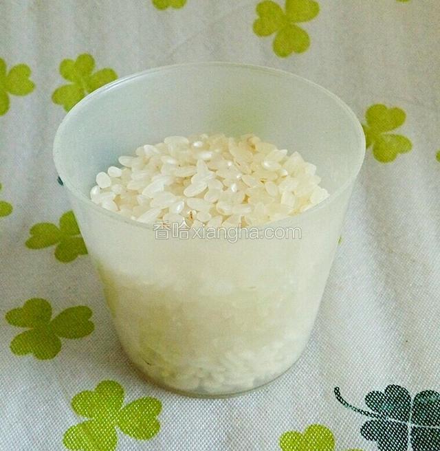 大米糯米各半，豆浆机量杯一杯即可。