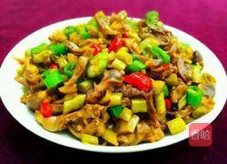 酸豆角炒鸡杂的做法图解12