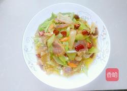 莴苣炒老腊肉的做法图解3