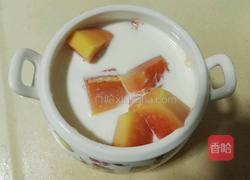 电饭锅木瓜炖牛奶的做法图解3