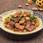 血豆腐肉片炒青蒜