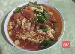 青椒西红柿炒鸡蛋的做法图解6