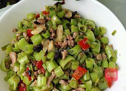 空心菜杆炒肉沫的做法图解3