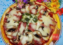 培根烤蘑菇披萨的做法图解9