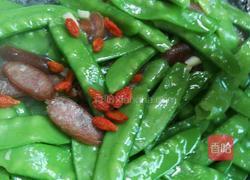 荷兰豆炒腊味的做法图解7