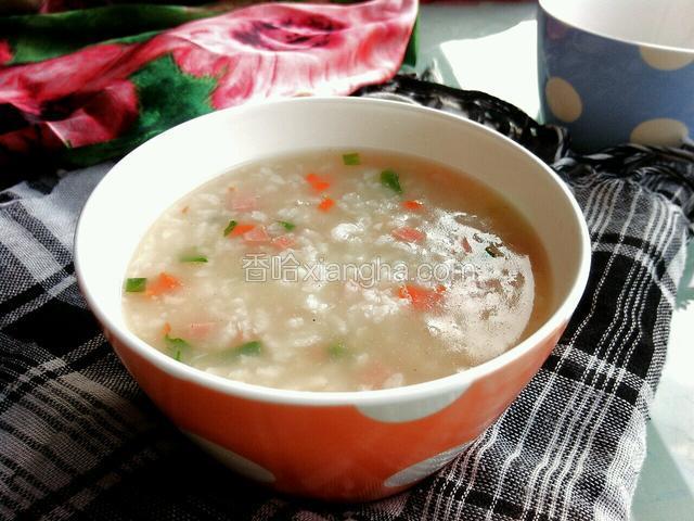 火腿鲜虾粥