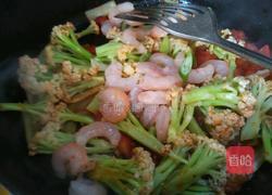 西红柿虾仁炒菜花的做法图解6