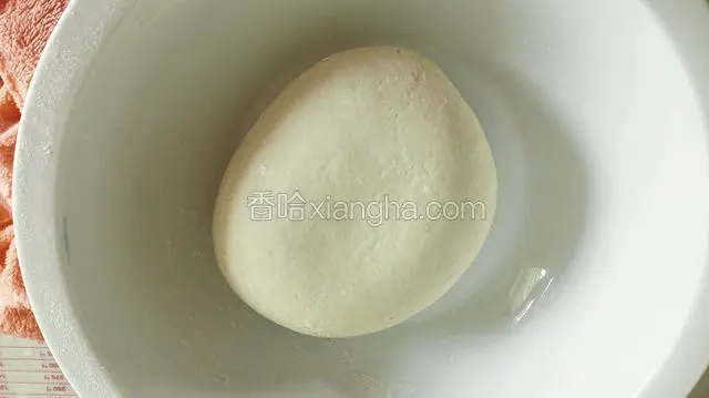 然后揉成硬面团盖上湿布饧半小时