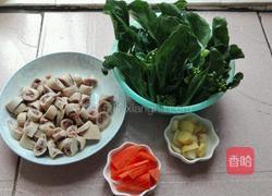 芥蓝炒生肠的做法图解1