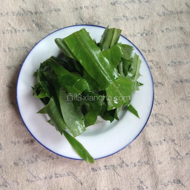 蒲公英切段。
