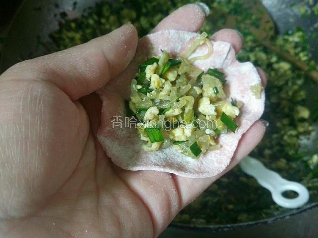 放入饺子馅