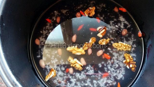 把除红糖以外的所有食材都放电饭锅 ，加入适量的水