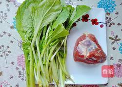 小白菜滑肉汤的做法图解1