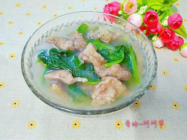 小白菜滑肉汤