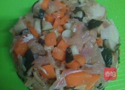 香菇木耳鸡肉荷叶蒸饭的做法图解3