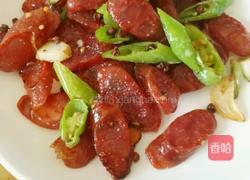 腊肠炒尖椒的做法图解4